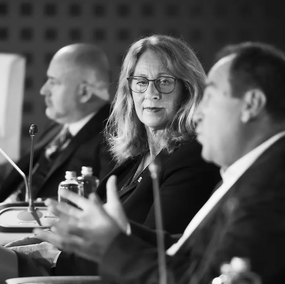 Christine Bjärkby in a panel discussion